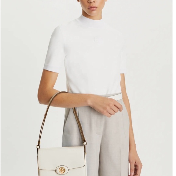 Tory Burch Ivory Crossbody Bag with Gold Accents - Picture 2 of 5